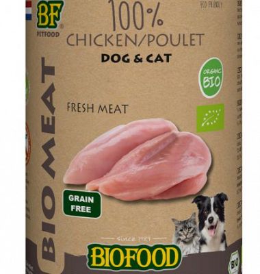 Biofood Organic 100% kip hondenvoer in blik 400gram